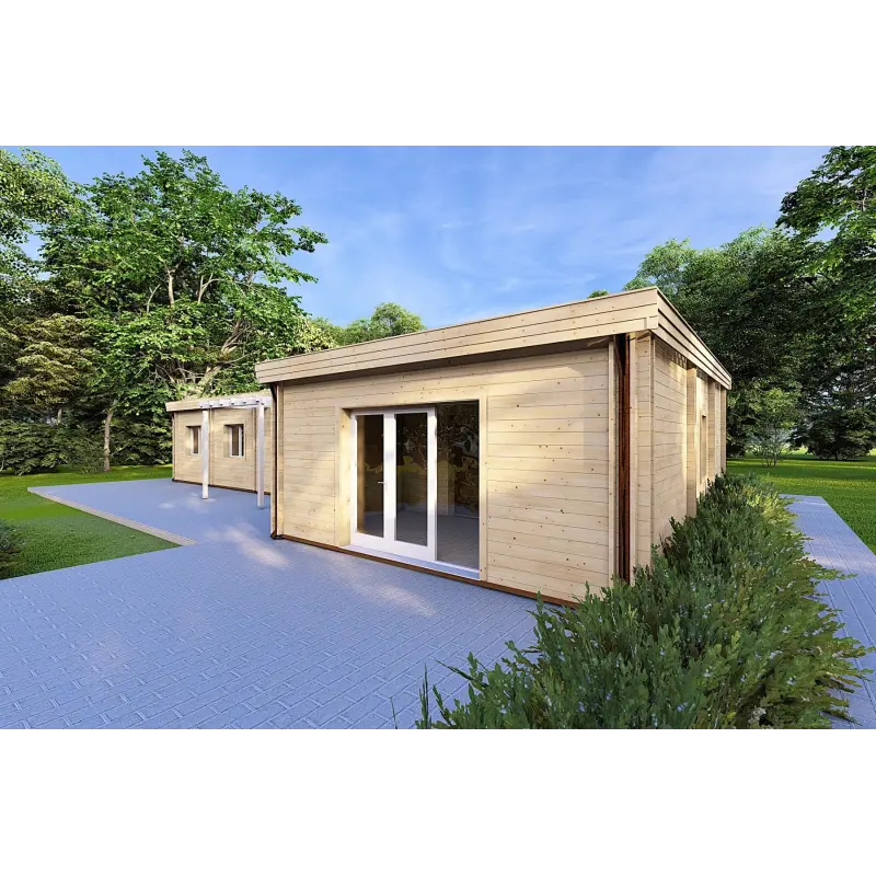 Casa abitabile tetto piano CAMELIA 125 m² 44/140/44 mm, fronte lato destro