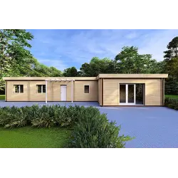 Casa abitabile tetto piano CAMELIA 125 m² 44/140/44 mm, vista frontale