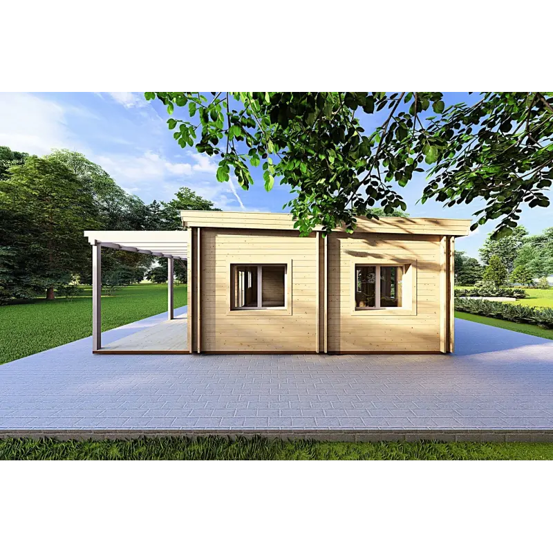 Casa abitabile tetto piano CAMELIA 125 m² 44/140/44 mm, lato destro