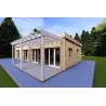 Casa di legno prefabbricata luminosa DAFNE 95 m² 44/140/44 mm, fronte lato destro