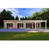 Casa di legno prefabbricata luminosa DAFNE 95 m² 44/140/44 mm, vista frontale