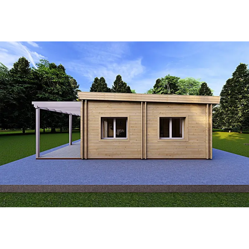 Casa di legno prefabbricata luminosa DAFNE 95 m² 44/140/44 mm, lato destro