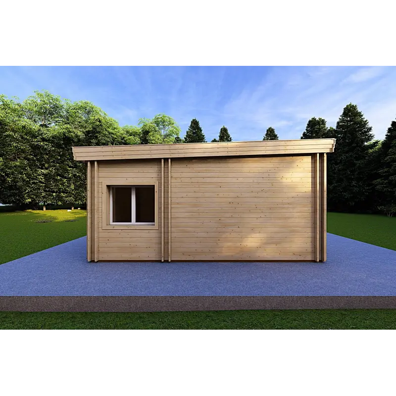 Casa di legno prefabbricata luminosa DAFNE 95 m² 44/140/44 mm, lato sinistro