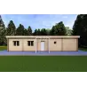 Casa di legno prefabbricata luminosa DAFNE 95 m² 44/140/44 mm, retro