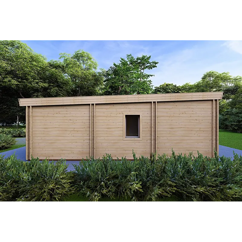 Casa abitabile in legno con portico CELESTE 143 m² 44/140/44 mm, lato destro