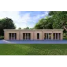 Casa abitabile in legno con portico CELESTE 143 m² 44/140/44 mm, lato sinistro