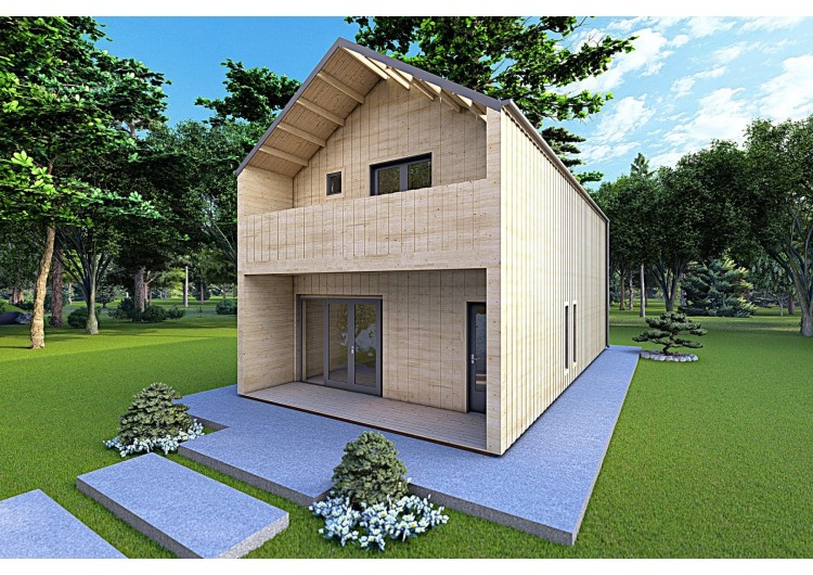 Casa abitabile bifamiliare CALIPSO 12x6 44/100/30/40 mm, fronte lato destro