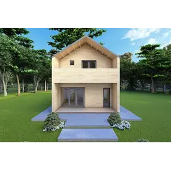 Casa abitabile bifamiliare CALIPSO 12x6 44/100/30/40 mm, vista frontale