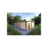 Casa prefabbricata in legno con garage CLOE 114 m² 44/140/44 mm, fronte lato destro
