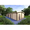 Casa prefabbricata in legno con garage CLOE 114 m² 44/140/44 mm, fronte lato destro