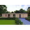 Casa prefabbricata in legno con garage CLOE 114 m² 44/140/44 mm, vista frontale