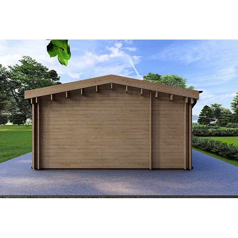 Casa prefabbricata in legno con garage CLOE 114 m² 44/140/44 mm, lato sinistro