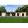 Casa prefabbricata in legno con garage CLOE 114 m² 44/140/44 mm, retro