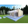 Casa in legno prefabbricata con doppia veranda NAUSICAA 98 m² 70/100/30/40 mm, fronte lato destro