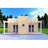 Casa in legno prefabbricata con doppia veranda NAUSICAA 98 m² 70/100/30/40 mm, retro