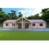 Casa prefabbricata di legno con patio GINEVRA 130 m² 44/140/44 mm, vista frontale