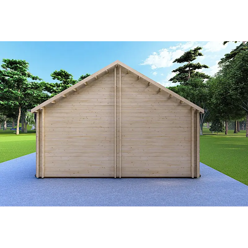 Casa prefabbricata di legno con patio GINEVRA 130 m² 44/140/44 mm, lato destro