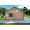 Casa prefabbricata di legno con patio GINEVRA 130 m² 44/140/44 mm, lato sinistro