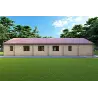 Casa prefabbricata di legno con patio GINEVRA 130 m² 44/140/44 mm, retro