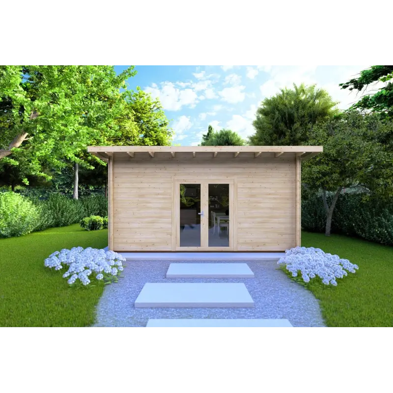 Casetta da giardino GLORIA 5.2x4.2 44mm, vista frontale