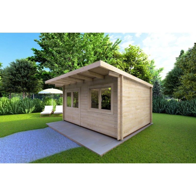 Casetta in legno SIBILLA 4.5x3.5 44mm, fronte lato destro