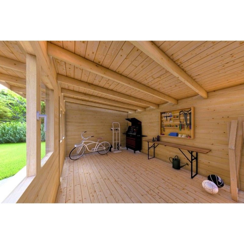 Casetta in legno SIBILLA 4.5x3.5 44mm, interno