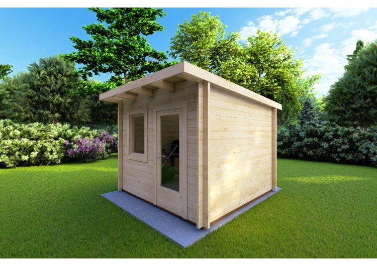 Casetta da giardino SOLA 3x3 44mm, fronte lato destro