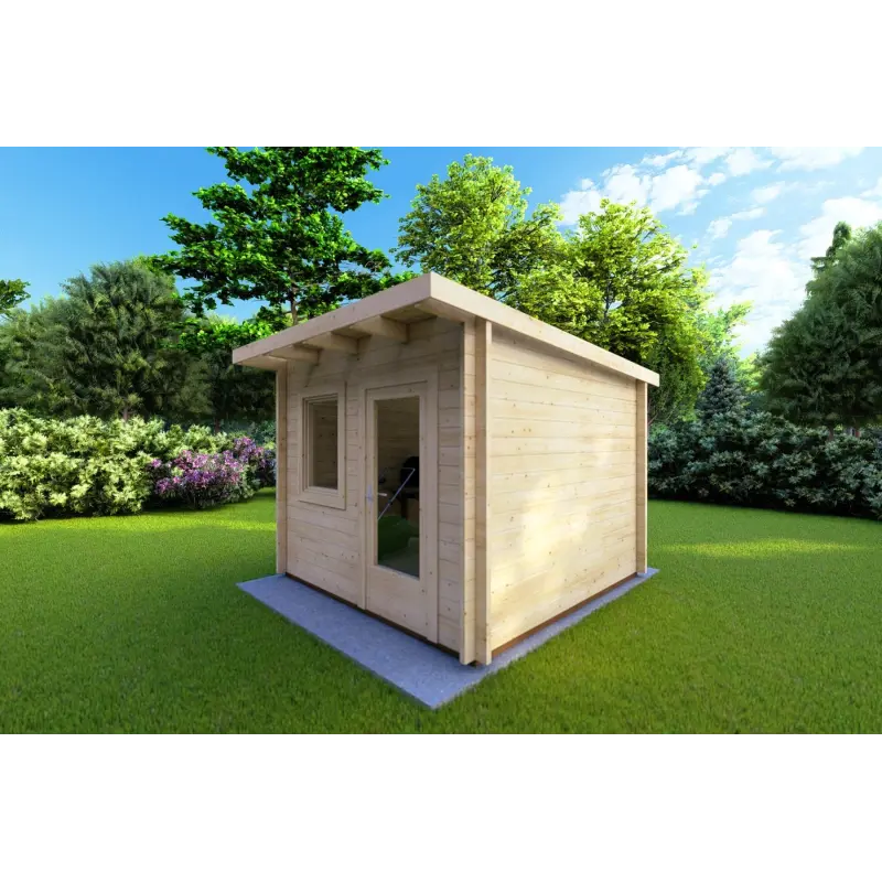 Casetta da giardino SOLA 3x3 44mm, fronte lato destro