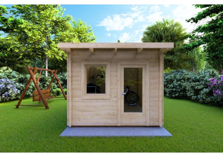 Casetta da giardino SOLA 3x3 44mm, vista frontale