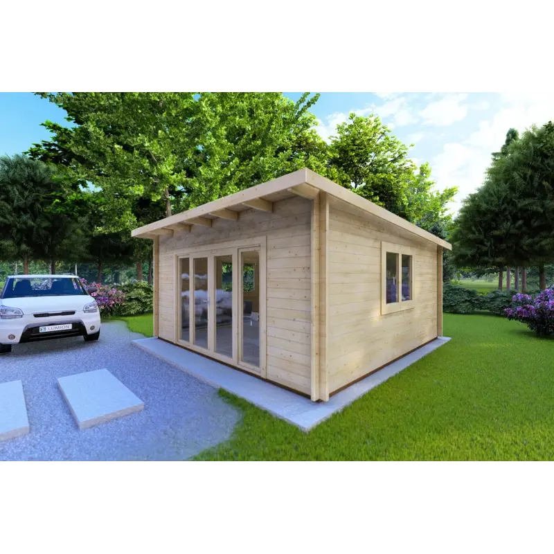 Casa in legno da giardino ELISA 5x5 44mm, fronte lato destro