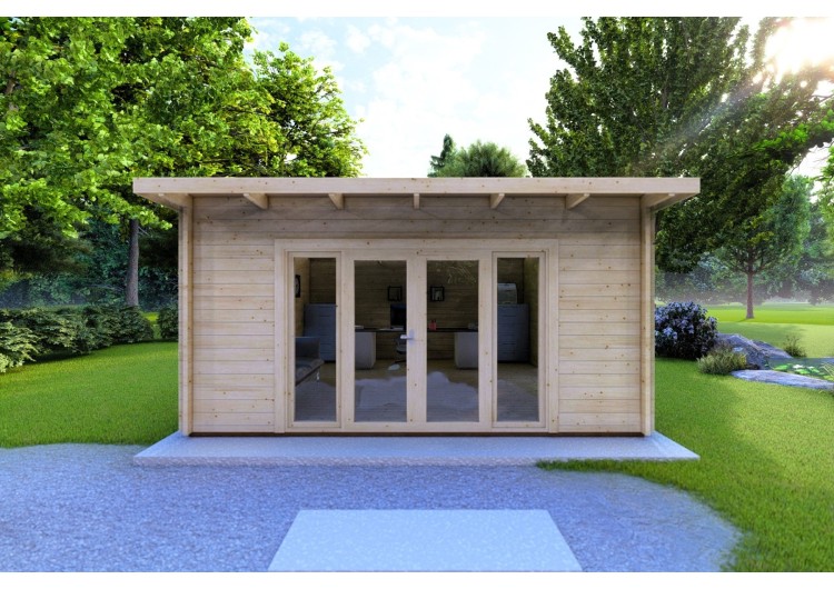 Casa in legno da giardino ELISA 5x5 44mm, vista frontale