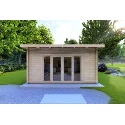 Casa in legno da giardino ELISA 5x5 44mm, vista frontale