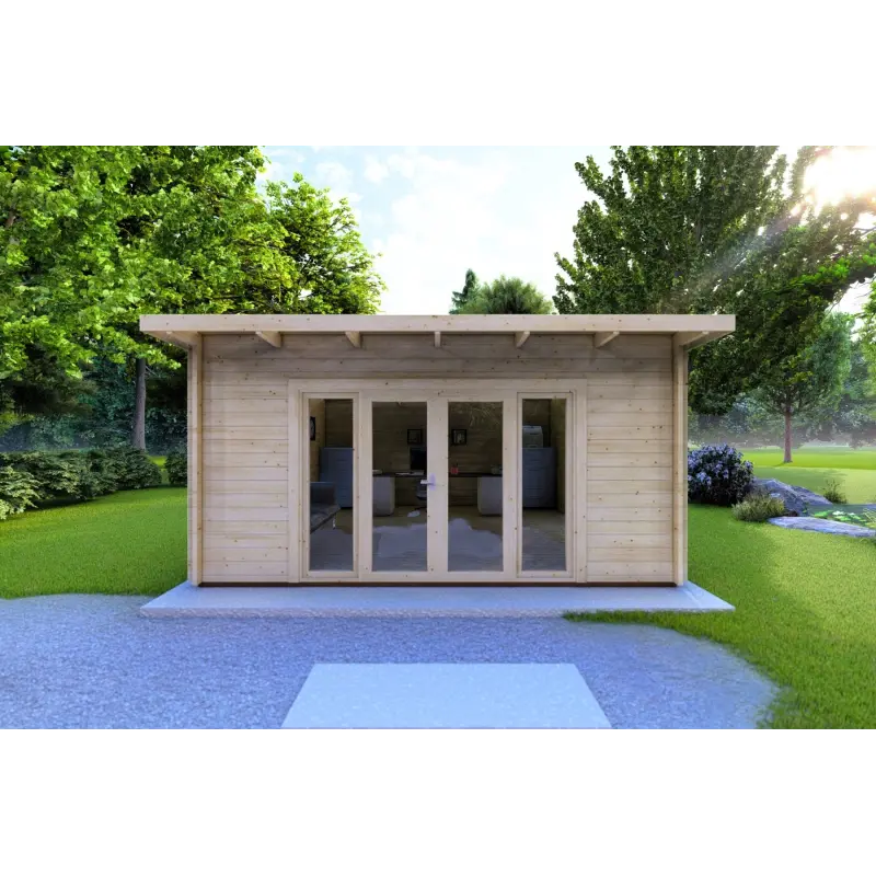Casa in legno da giardino ELISA 5x5 44mm, vista frontale