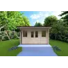 Casetta da giardino AZZURRA 4x3 44mm, vista frontale