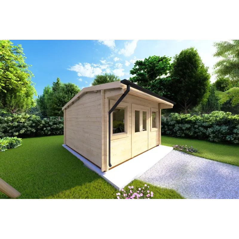 Casetta da giardino AZZURRA 4x3 44mm, lato sinistro