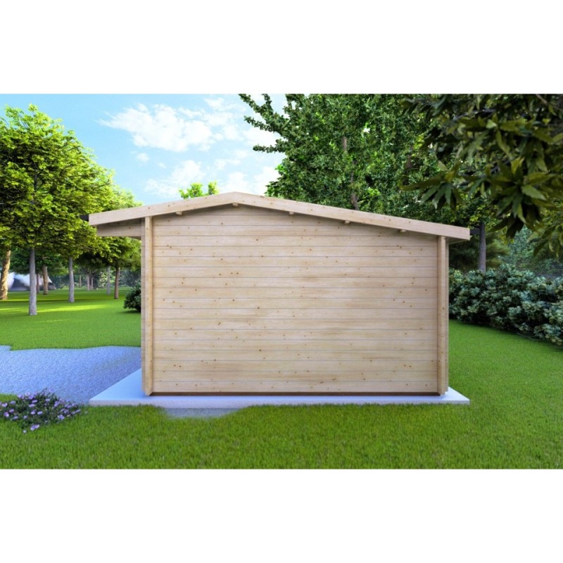 Casa in legno da giardino AZZURRA 4x4 44mm, lato destro