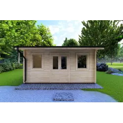 Casetta in legno AZZURRA 5x4 44mm, vista frontale