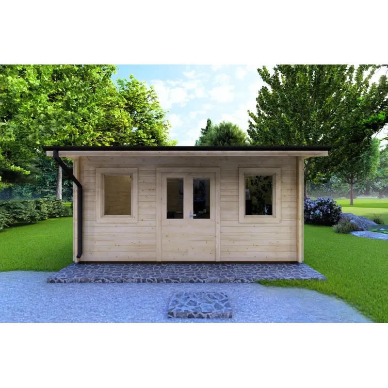 Casetta in legno AZZURRA 5x4 44mm, vista frontale