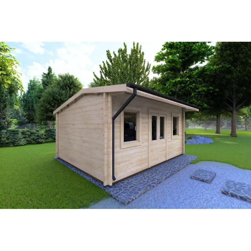 Casetta in legno AZZURRA 5x4 44mm, lato sinistro