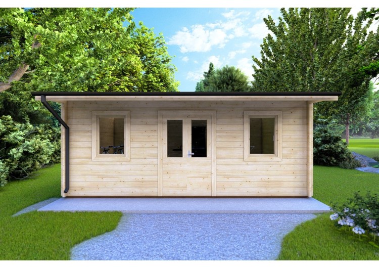 Casetta in legno AZZURRA 6x3 44mm, vista frontale