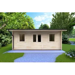 Casetta in legno AZZURRA 6x3 44mm, vista frontale