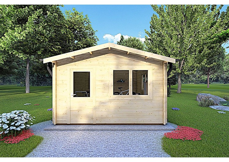 Casa in legno da giardino ANNA 4x5 44mm, vista frontale