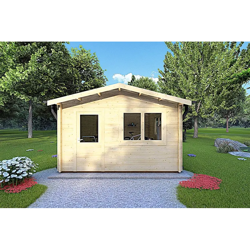 Casa in legno da giardino ANNA 4x5 44mm, vista frontale