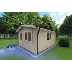 Casetta in legno ANNA 4x6 44mm, fronte lato destro