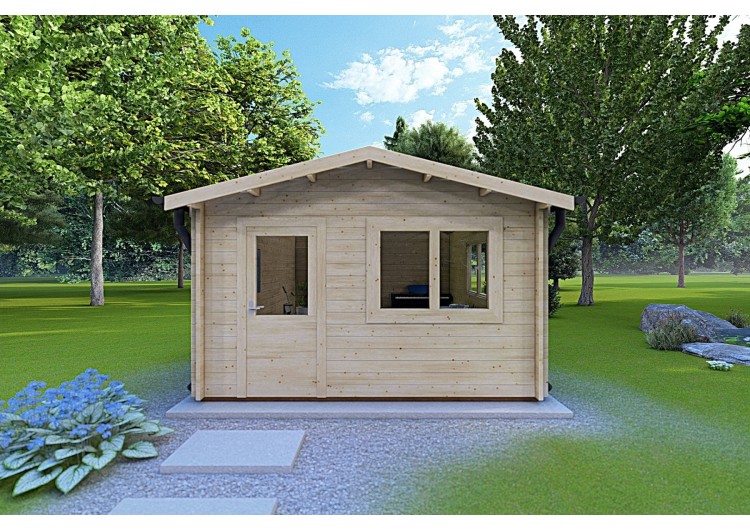 Casetta in legno ANNA 4x6 44mm, vista frontale