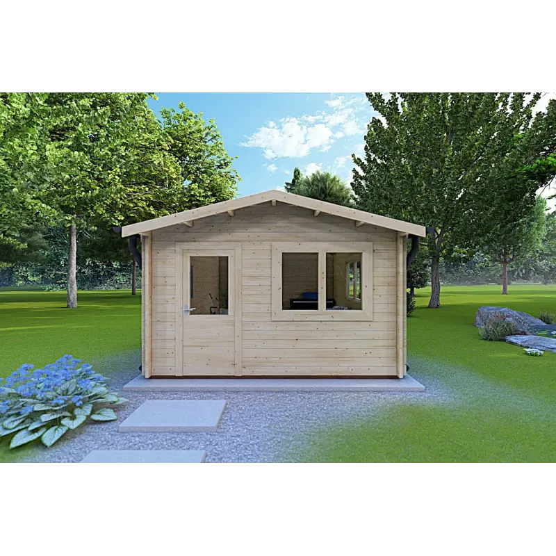 Casetta in legno ANNA 4x6 44mm, vista frontale
