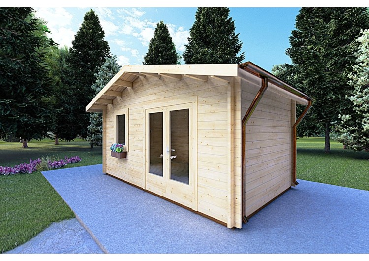 Casetta in legno EMILY 5x3 44mm, fronte lato destro