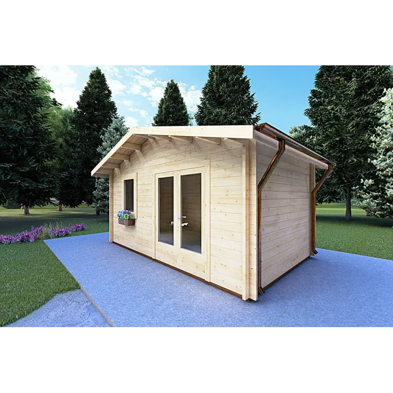 Casetta in legno EMILY 5x3 44mm, fronte lato destro