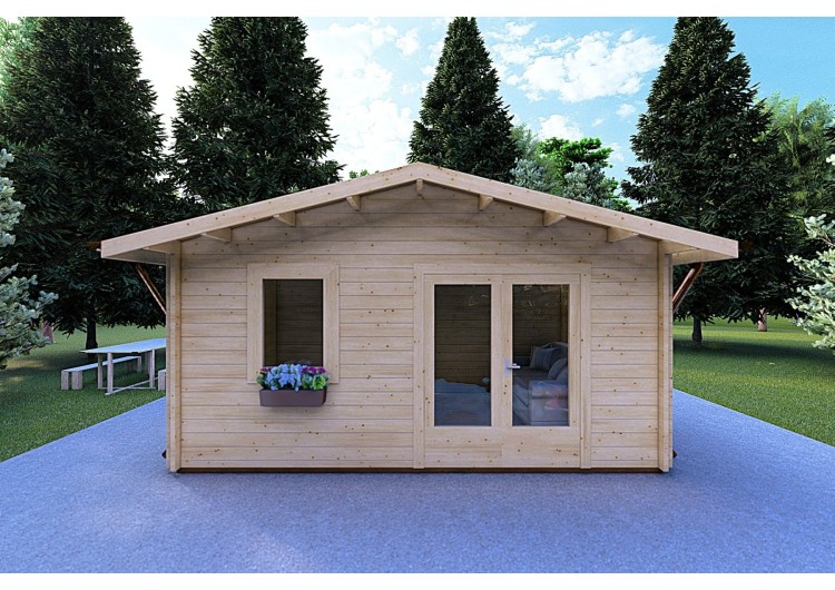 Casetta in legno EMILY 5x3 44mm, vista frontale