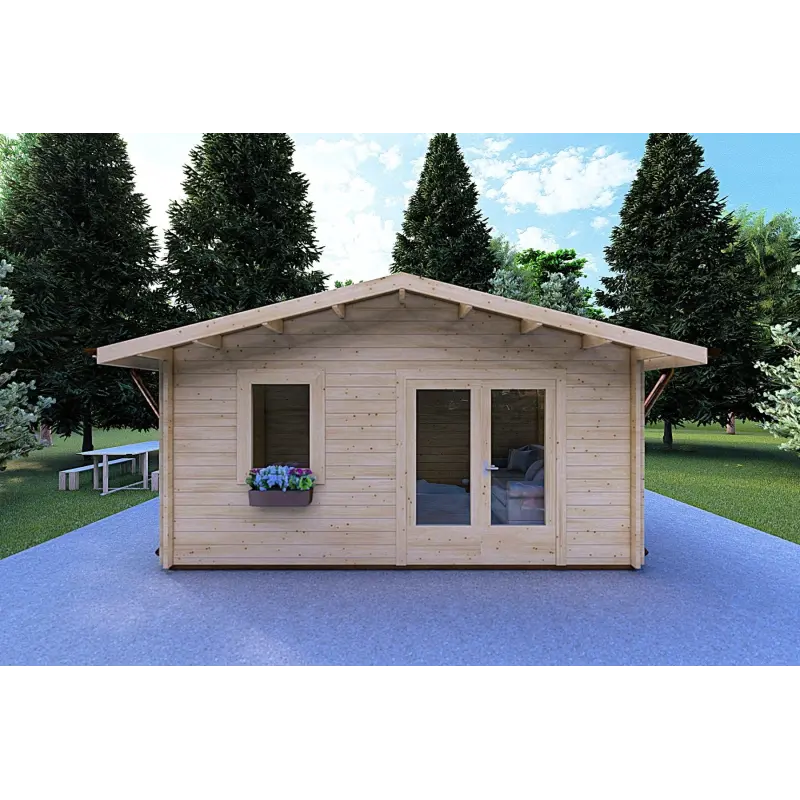 Casetta in legno EMILY 5x3 44mm, vista frontale